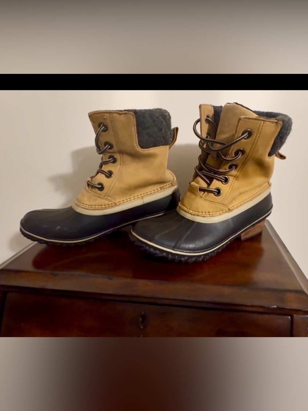 Sorel Slimpack Lace II waterproof duck boot, sz 9, used.
